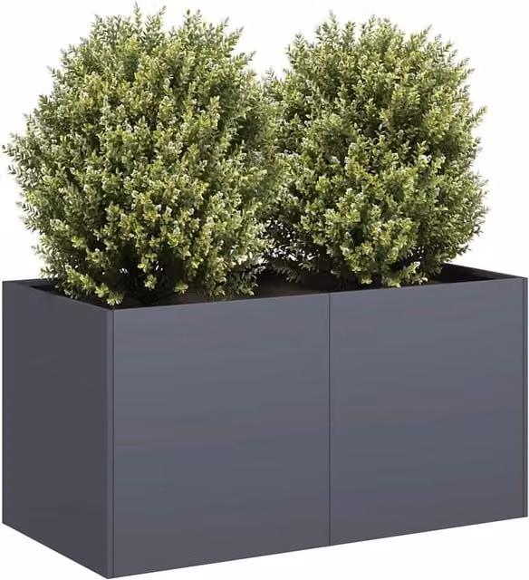 Berkfield Home Anthracite Steel Planter Tub W/D/H: 80 x 40 x 40 cm – 1