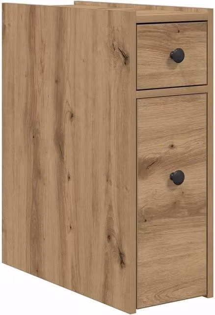 Berkfield Home Narrow Bathroom Cupboard with Wheels in Artisan Oak Brown – 1