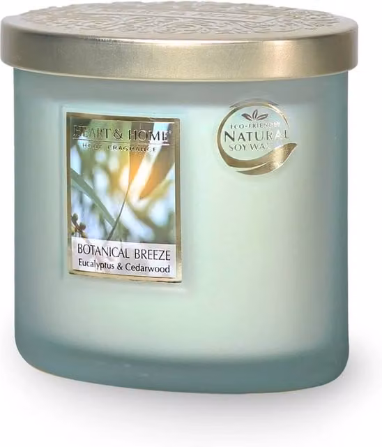 Heart and Home Botanical Breeze Twin Wick Soy Wax Candle in Cool White