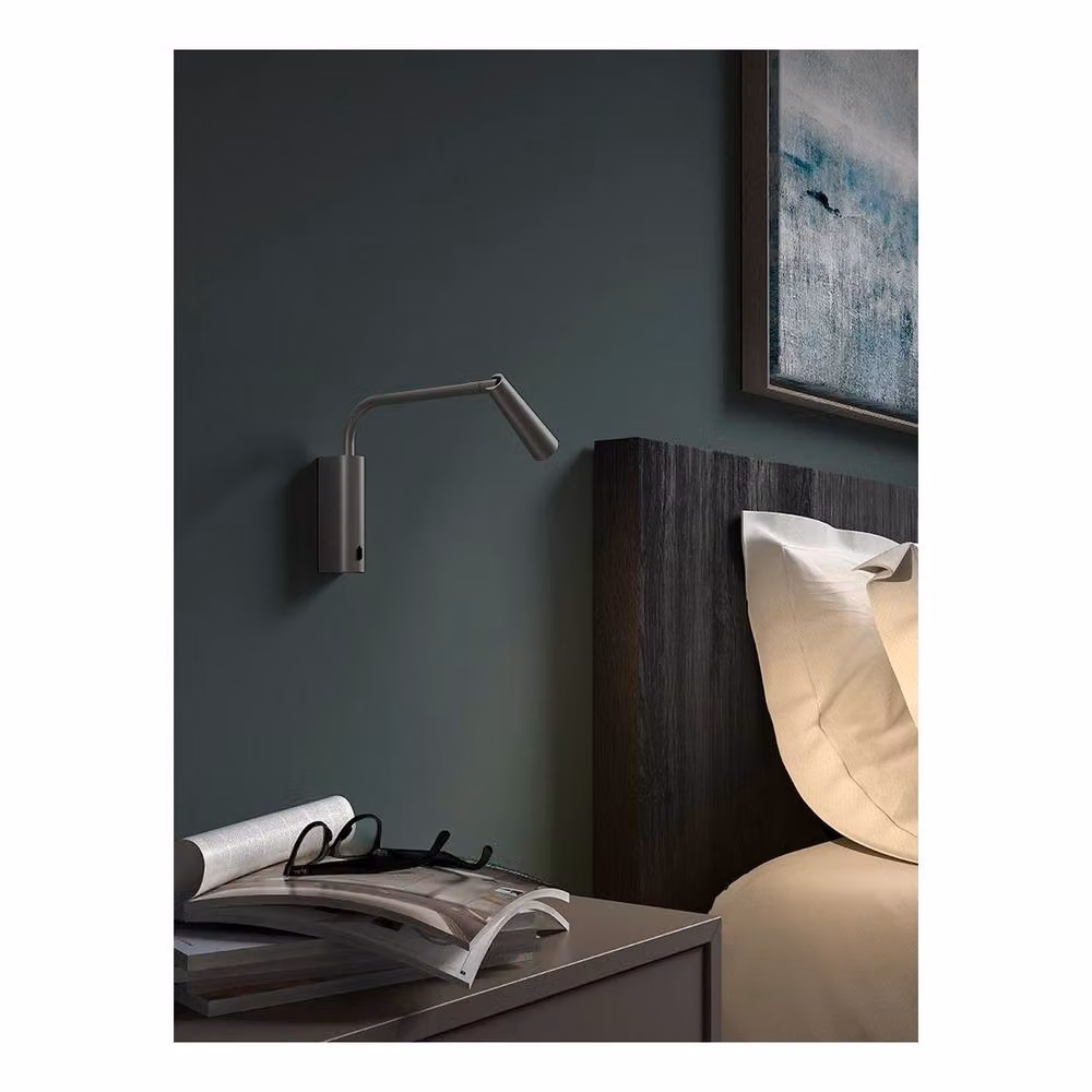 Netlighting Gamma Extend LED Wall Reading Light with Adjustable Arm, Grey/Silver, 2.1W, 2700K, IP20 – 2