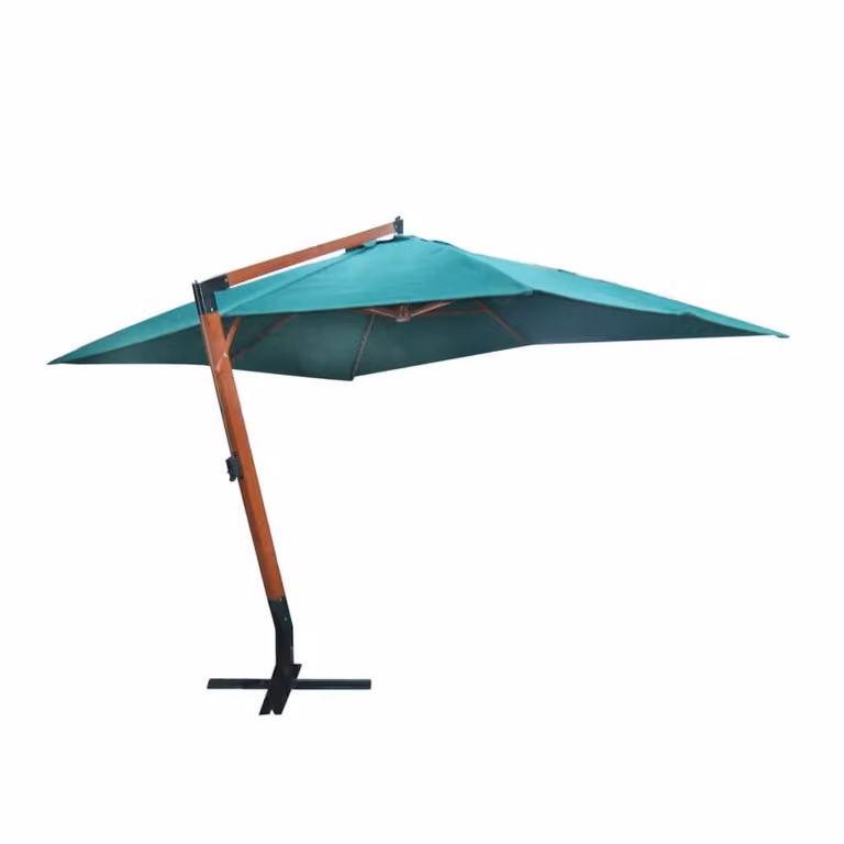 Berkfield Home Beautiful Melia Green Cantilever Floating Parasol W: 300 cm, D: 400 cm