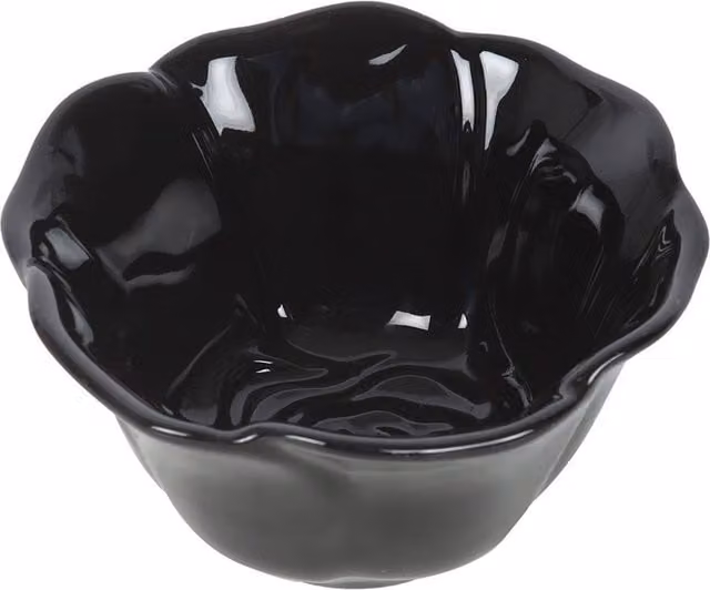 Something Different Rose Floral Ceramic Trinket Dish in Black and Yellow