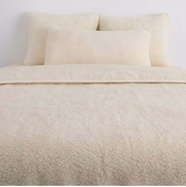 Native Natural Merino Wool Quilt in Sand, W: 130 cm x L: 200 cm