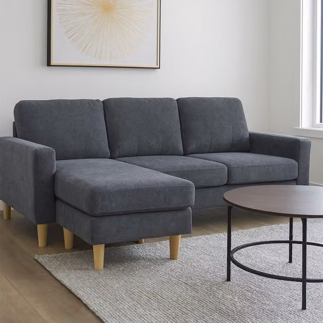 Aspire Pad Compact L-Shape Sofa with Reversible Chaise in Anthracite Grey, W/D/H: 184 x 79 x 46 cm – 1