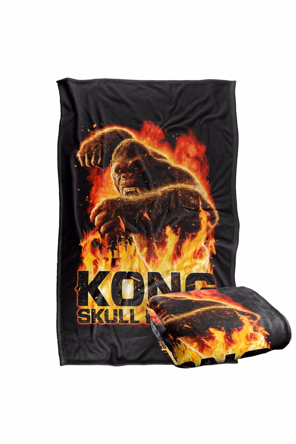 Warner Bros. Kong Skull Island Out Of The Fire Super Soft Fluffy Polyester Throw Blanket, Multicolour and Black, Large – 2
