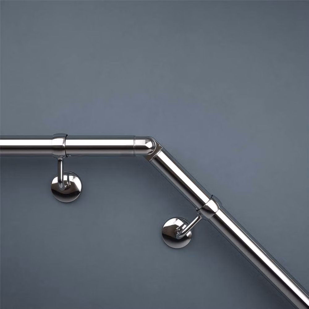 Rothley Polished Silver Adjustable Bannister Staircase Handrail Elbow 40mm – 1