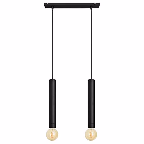 Netlighting Tuba Straight Bar Pendant Ceiling Light Black, W: 40 cm