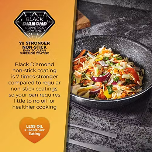 Tower Freedom 13 Piece Non-Stick Aluminium Cookware Set with Detachable Handles, Black – 4