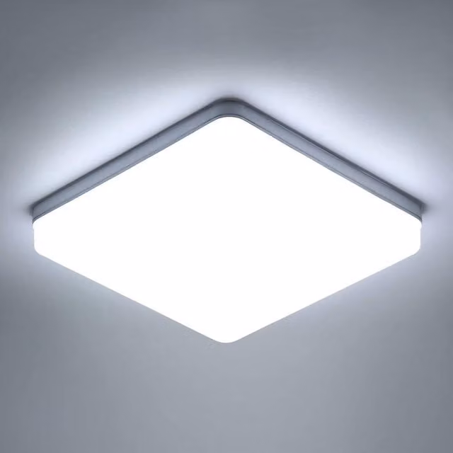 Goeco Square LED Ceiling Light, 36W, IP44, Cool White 6500K, White