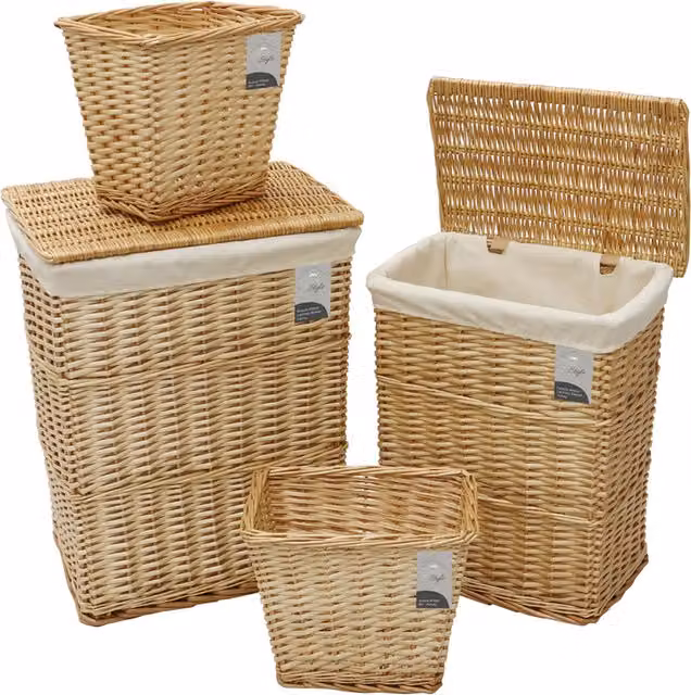 JVL Acacia Willow Storage Baskets in Brown and Beige, 78 l