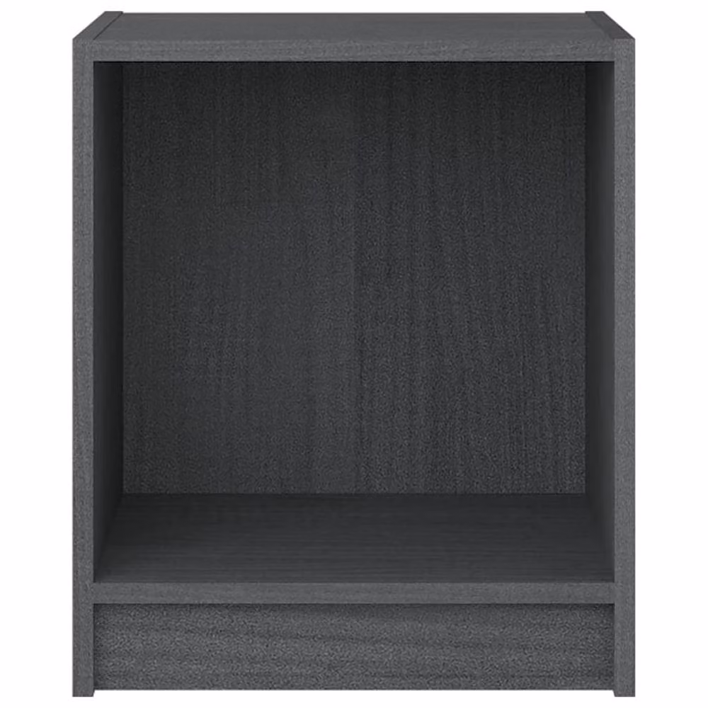 Berkfield Home Set of 2 Grey Solid Pinewood Bedside Cabinets, W/D/H: 35.5 x 33.5 x 41.5 cm – 4