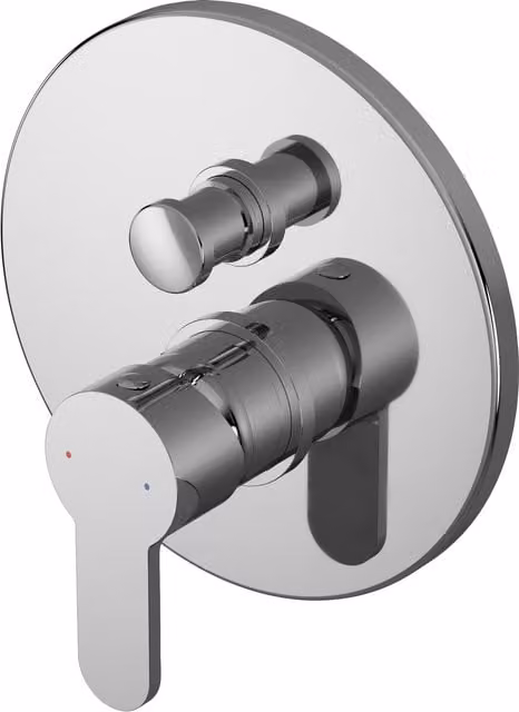 Balterley Pride Round Concealed Manual Shower Valve and 2-Outlet Diverter in Chrome Silver – 1