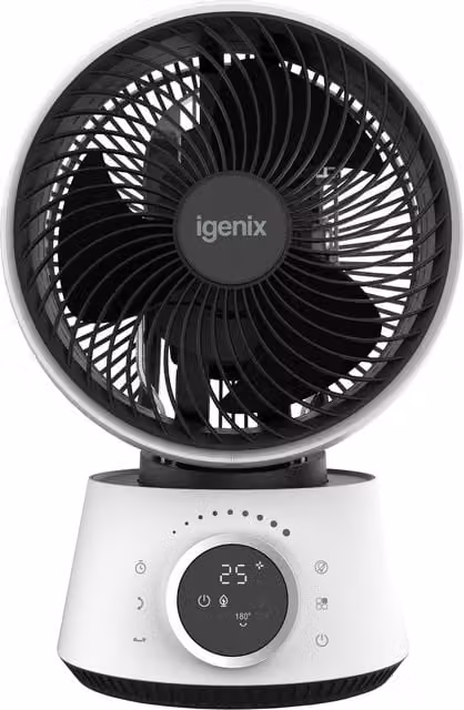 Igenix 9 Inch Digital Air Circulator Turbo Fan with Oscillation, White