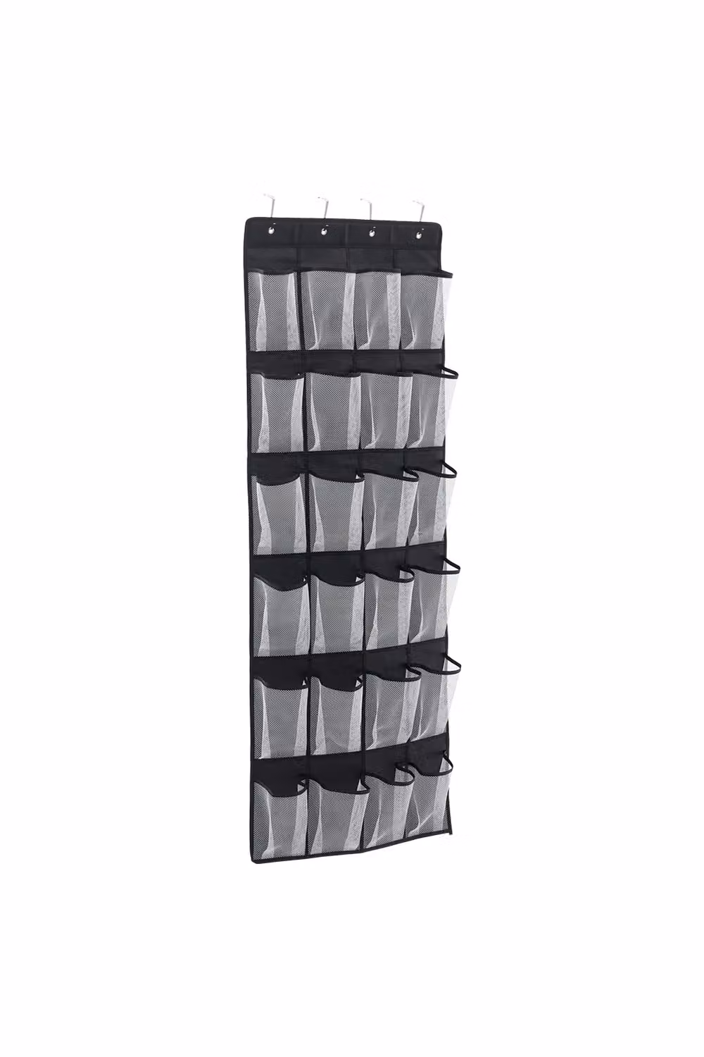 Living and Home Over the Door Hanging Shoe Organiser with 24 Extra Large Fabric Pockets in Black – 2