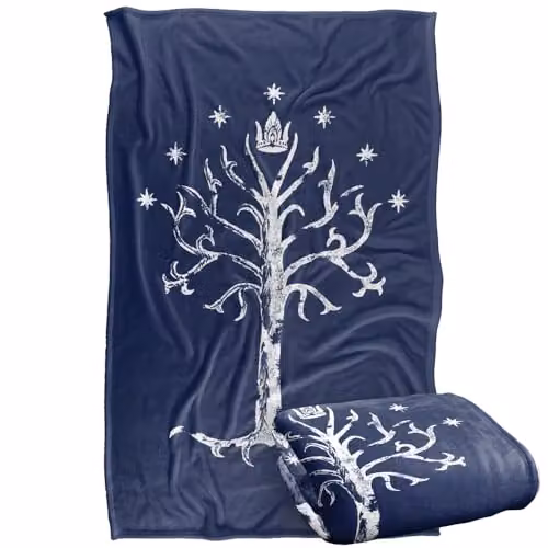 LOGOVISION Lord of the Rings Return of the King Tree of Gondor Super Soft Silky Touch Fleece Throw Blanket, Multicolour, W: 91.44 cm, D: 147.32 cm