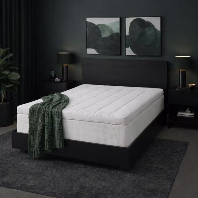 MHG Living Hotel Quality Microfibre Mattress Topper with Hollow Fibre Filling, White, W/D/H: 120 x 200 x 5 cm