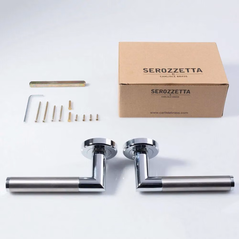 Loops 4x Pair Sectional Round Bar Lever on Round Rose Concealed Fix Dual Chrome – 2