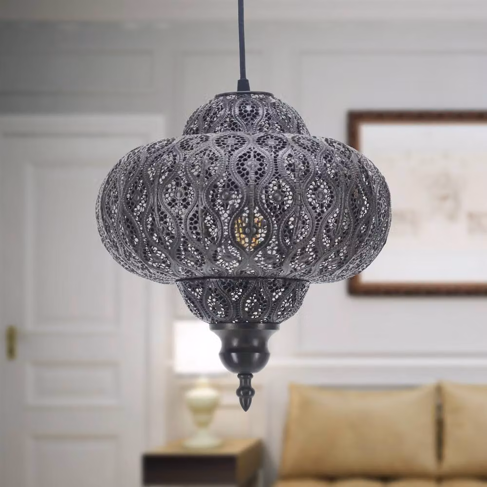 First Choice Lighting Lucero Set of 2 Bronze Moroccan Easy Fit Pendant Shades – 3