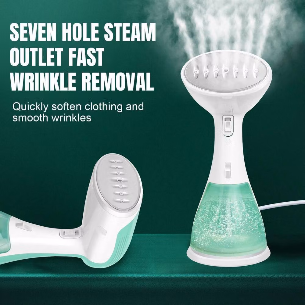 NESTLUNE Handheld Clothes Steamer 3000W in Green, H x W x D: 100 x 15 x 15 cm – 4