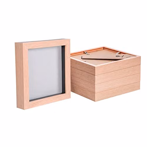 Nicola Spring 3D Shadow Box Photo Frames, Pack of 5, Brown, W/H: 15.24 x 15.24 cm – 2