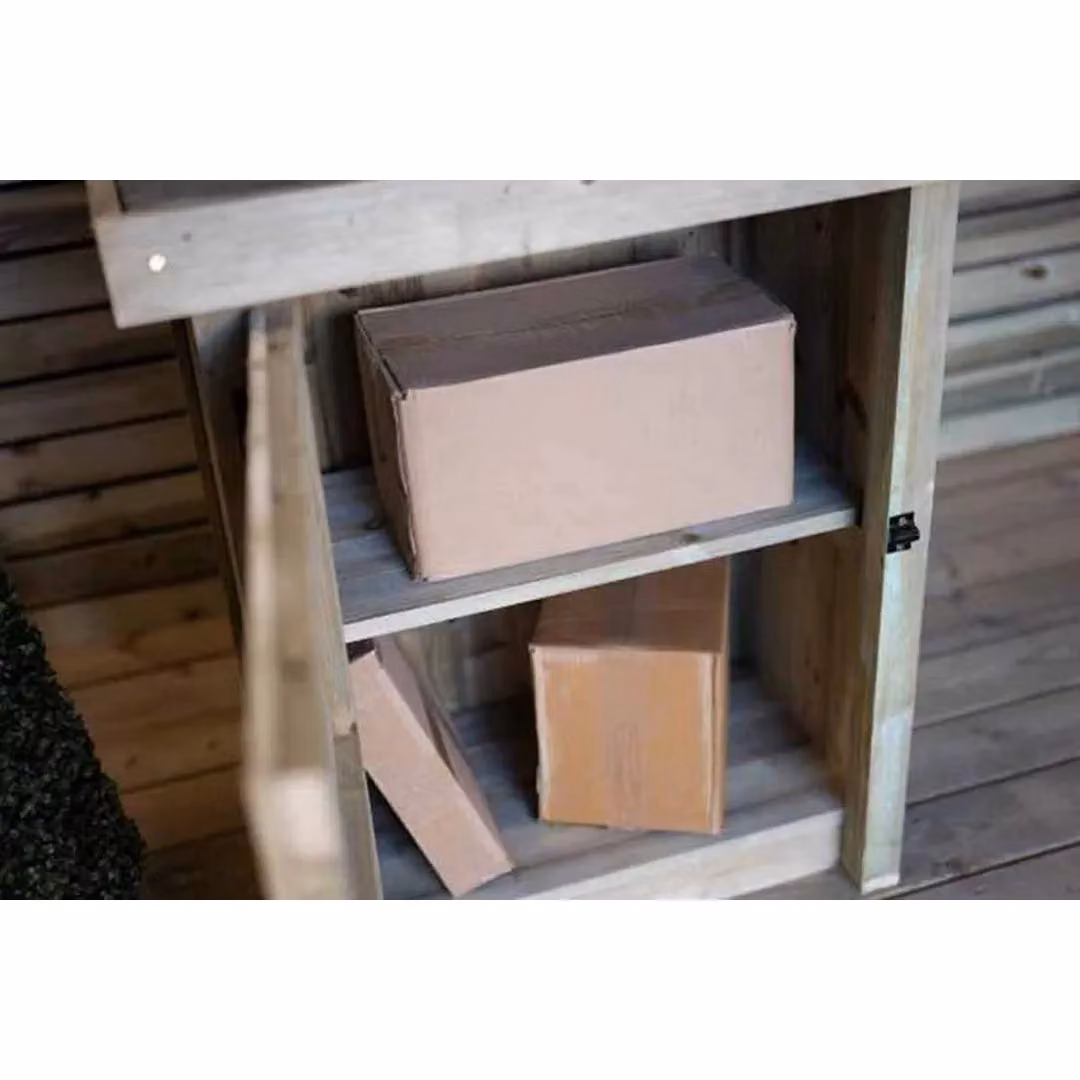 Buttercup Farm Pendle Small Timber Parcel Store in Brown, W: 68 cm, D: 47 cm, H: 88 cm – 4
