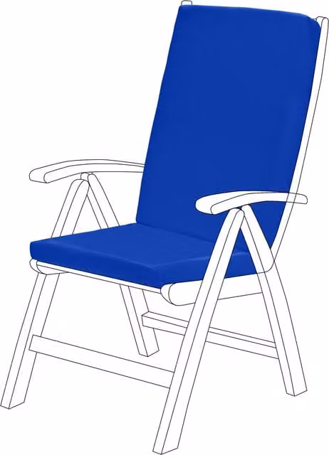 Gardenista Water-Repellent Highback Garden Chair Seat Pad Outdoor Cushion in Blue