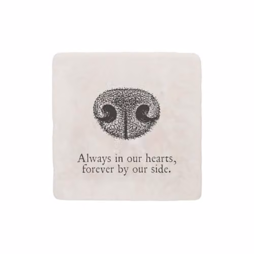 Purely Home Flat-Nosed Dog Print Marble Coaster Gift Box, Black – 2