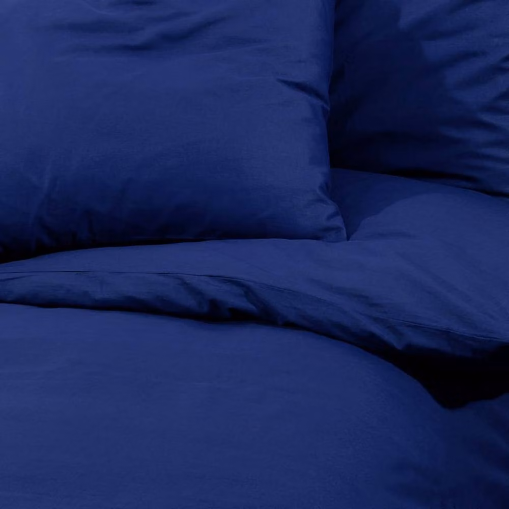 Berkfield Home Elegant Cotton Duvet Cover and Pillowcase Set, Blue, W/D/H: 140 x 200 cm and 60 x 70 cm – 5