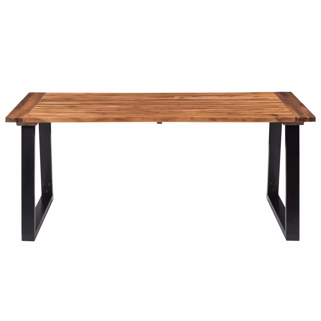 Berkfield Home Rectangular Solid Acacia Wood Dining Table with Live Edge and Sled Base, Brown, W: 180 cm, D: 90 cm – 2