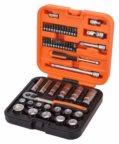 Bahco S51MC3H 51-Piece Socket and Bit Set with 1/4" and 3/8" Drive in Black and Silver – 2