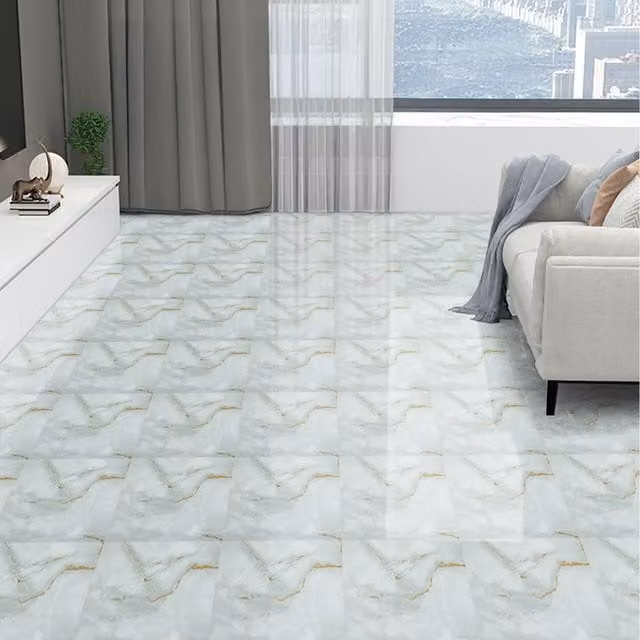 Lifeideas 10-Piece Self Adhesive Marble Effect Stone Look Flooring Tiles in Green