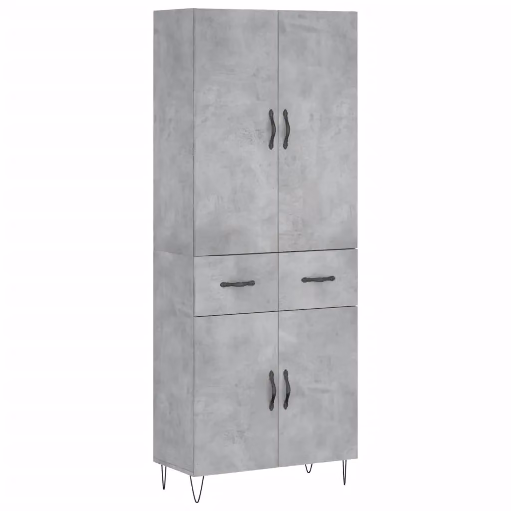 Berkfield Home Industrial Highboard in Concrete Grey, W/D/H: 69.5 x 34 x 180 cm – 2