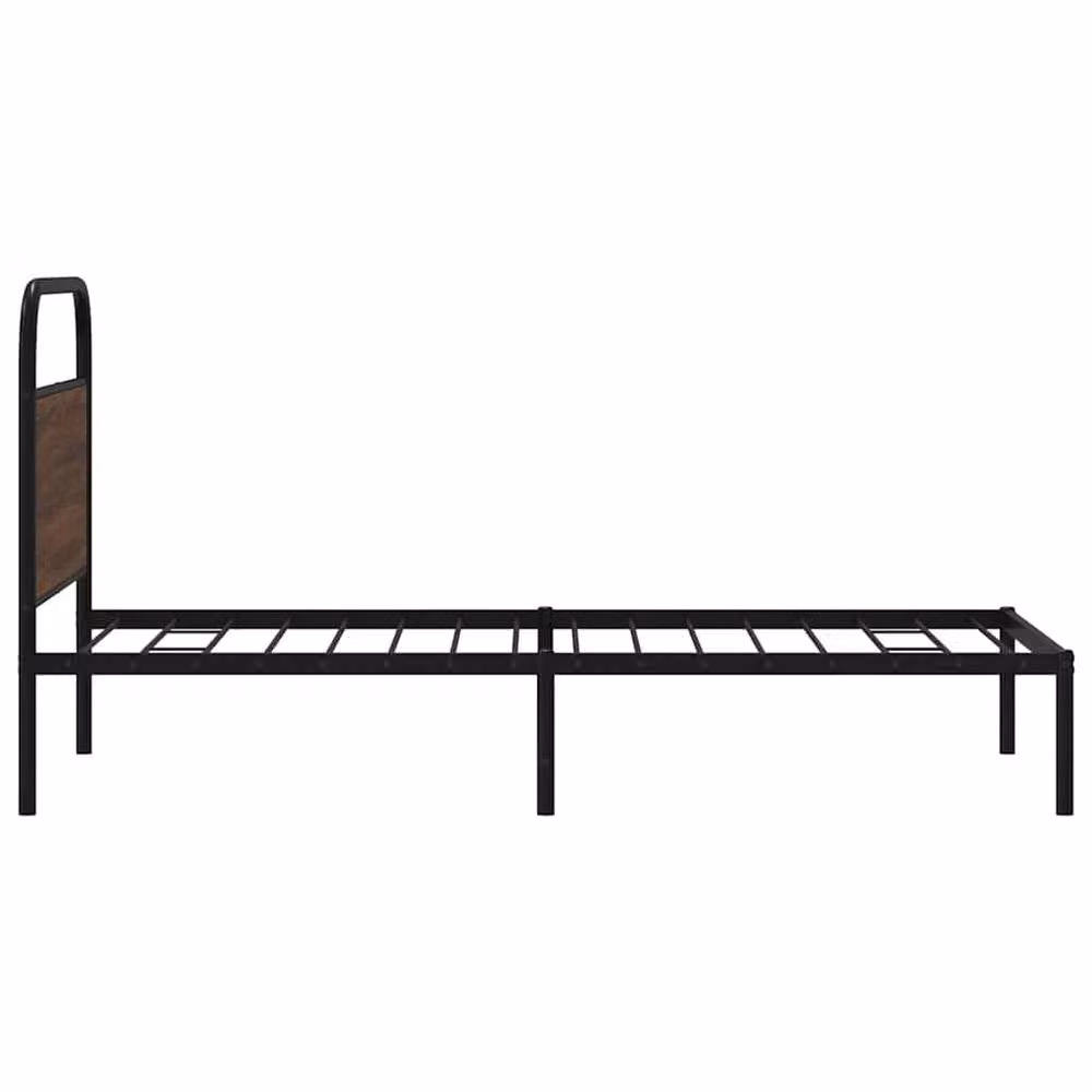 Berkfield Home Elegant Bed Frame in Brown Oak, W/D/H: 100 x 196 x 105 cm – 4