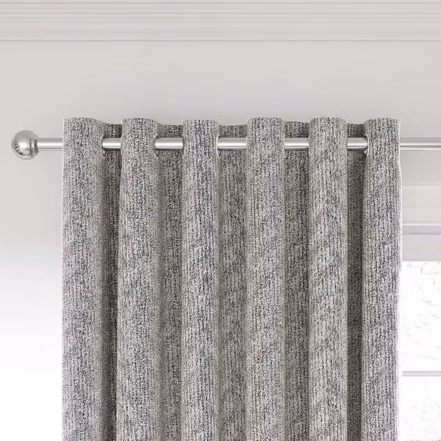Nalu Nicole Scherzinger Hana Lined Eyelet Curtains, Silver, W: 167.64 cm, H: 182.88 cm