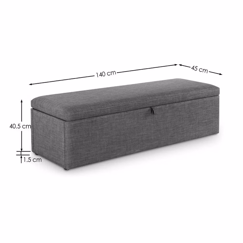 Cheshire Premium Ventura Upholstered Blanket Box in Grey – 4
