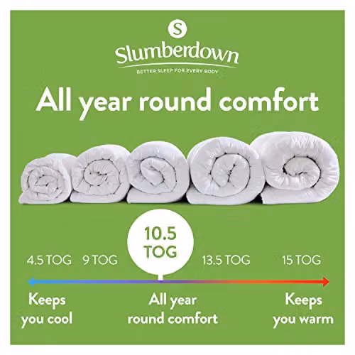 Slumberdown Anti Allergy 10.5 Tog All Year Round Duvet and 2 Pillows Set, White, W/D/H: 260 x 220 cm – 2