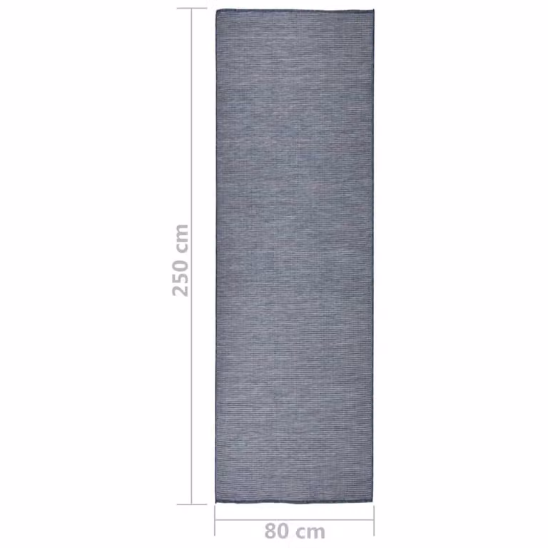Berkfield Home Blue Outdoor Flatweave Rug W: 80 cm, L: 250 cm