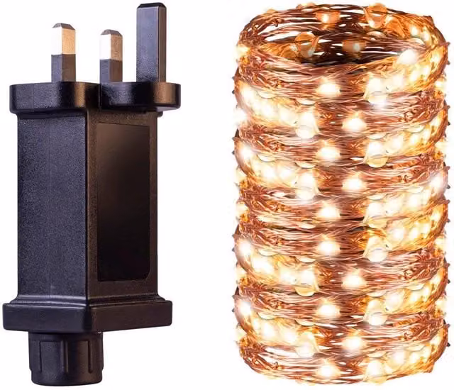Netagon Warm White LED Copper Wire String Light with Programme Controller, 20m – 1