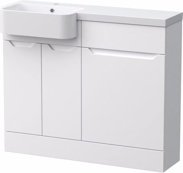 Balterley Teddesley Compact 2 Door Combination Vanity Basin and WC Unit in White