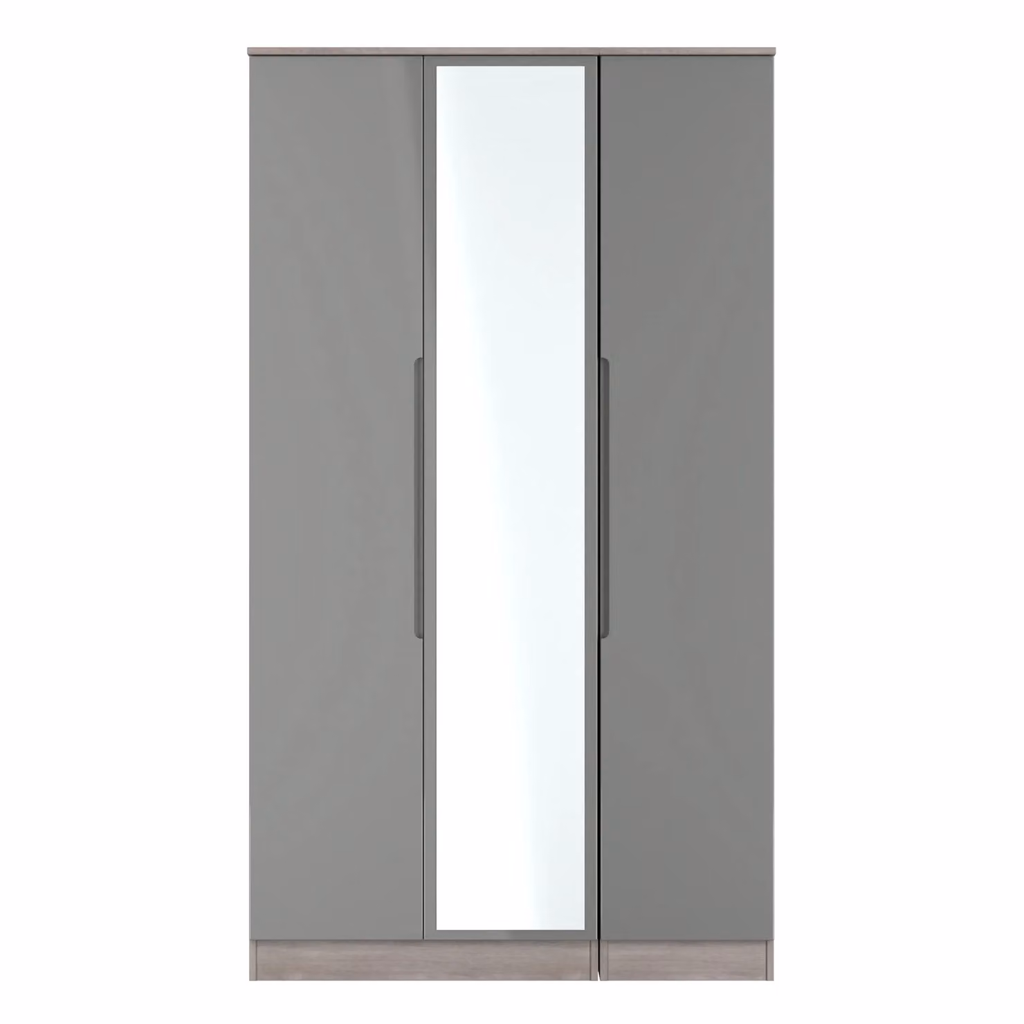 2 U Lucca Ready Assembled Tall Triple Mirror Wardrobe in Grey – 2