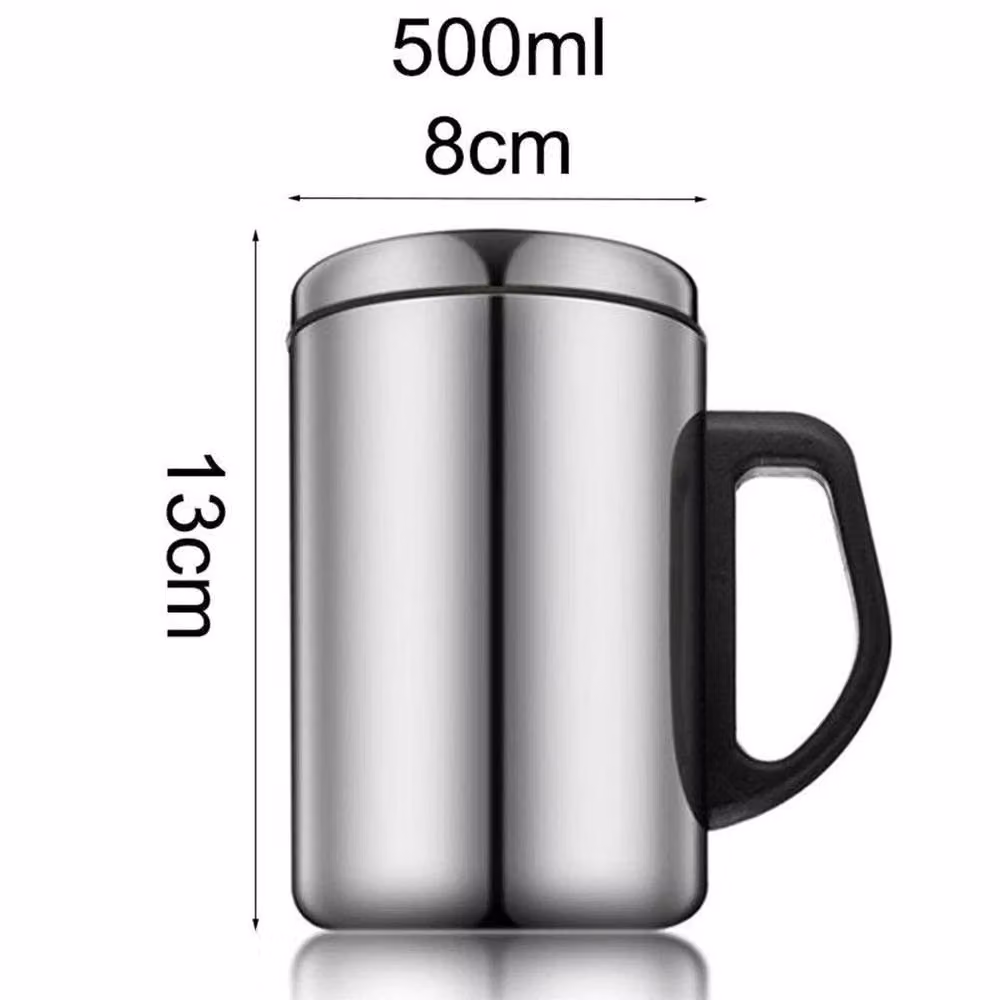 SPETLEK Silver Stainless Steel Thermal Tea Cup with Lid, 500ml – 2