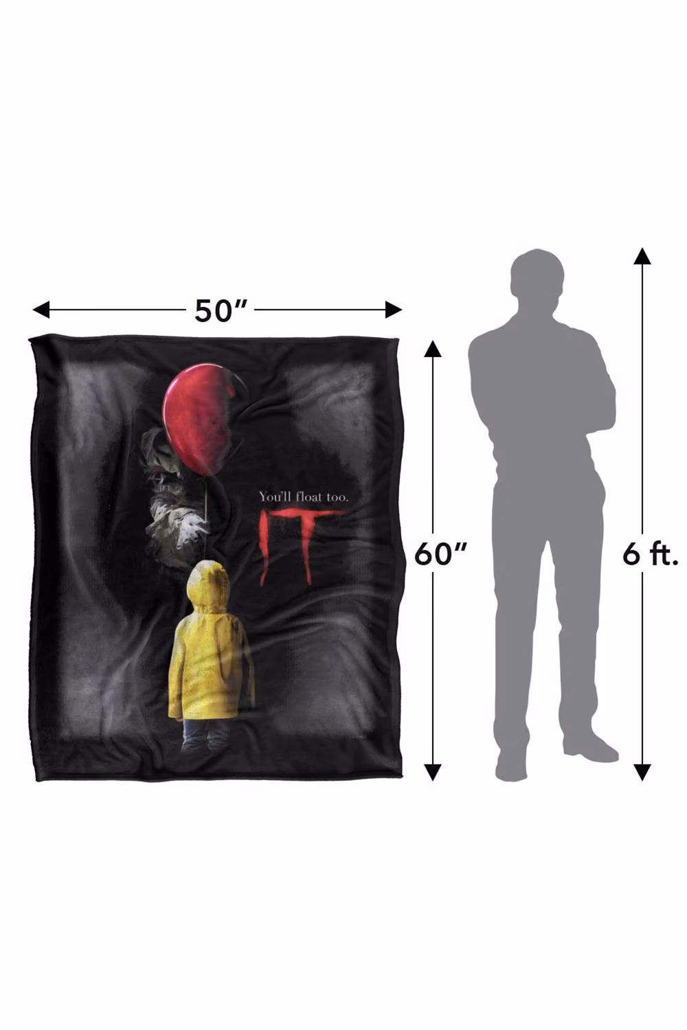 LOGOVISION It You'll Float Too Halloween Poster Super Soft Fleece Throw Blanket, Multicolour, W: 152 cm, D: 127 cm – 8