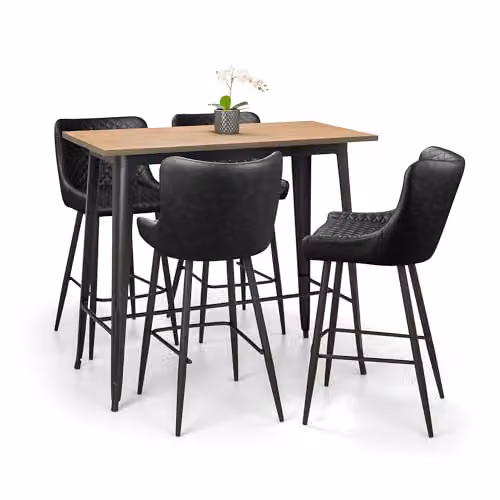 Julian Bowen Luxe Diamond Quilted Faux Leather Bar Stool in Black – 3