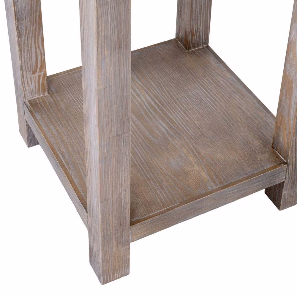 Lemon Pavilion Furniture and Decor Haldon Collection Large 1 Drawer Lamp Table in Brown Wood, W: 40 cm, D: 40 cm, H: 90 cm – 4