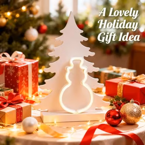 Shatchi White Wooden Nativity Scene LED Silhouette Christmas Ornament, W/H: 40 x 29 cm – 2