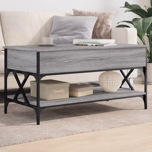 Berkfield Home Grey Sonoma Coffee Table with Lift Mechanism, W/D/H: 100 x 50 x 50 cm – 1