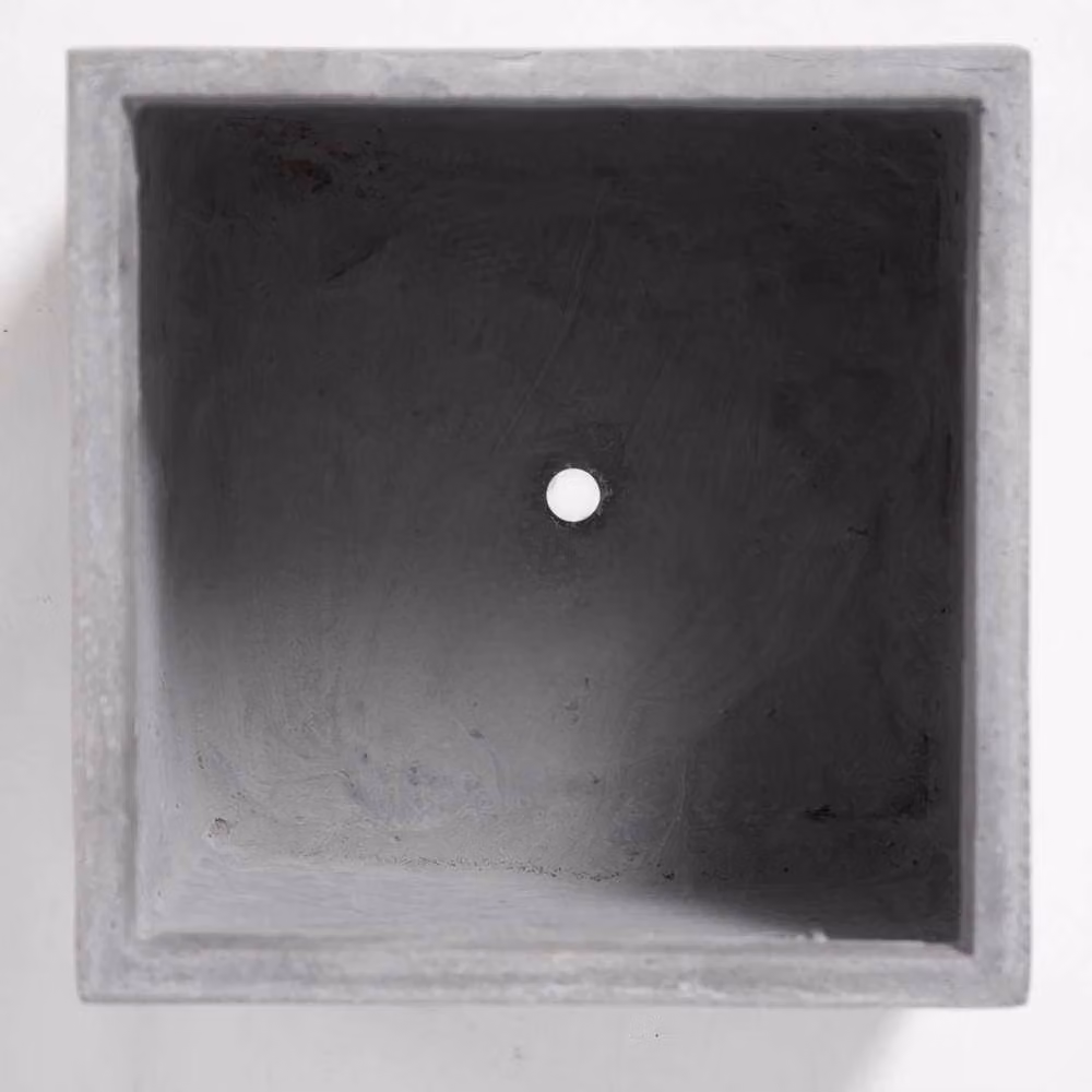 Primrose Fibrecotta Cement Cube Pot Planter, Dark Grey, Diameter: 30 cm – 3