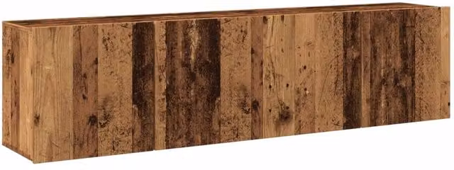 Berkfield Home Wall-mounted TV Cabinets in Brown Old Wood, 2 Pieces, W/D/H: 80 x 30 x 41 cm – 1