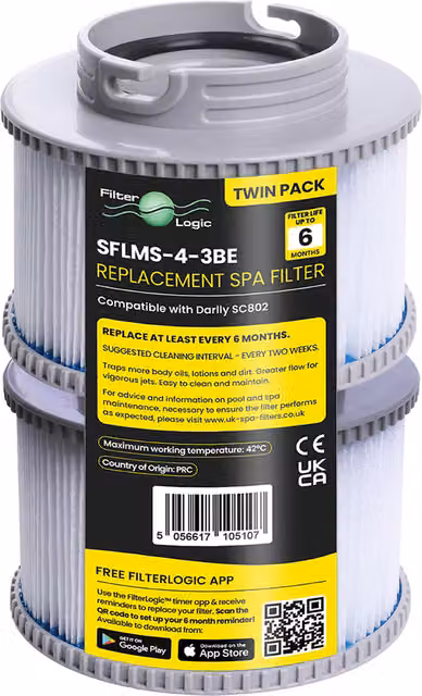 FilterLogic White Hot Tub Spa Filter Cartridge Compatible with MSPA Darlly SC802