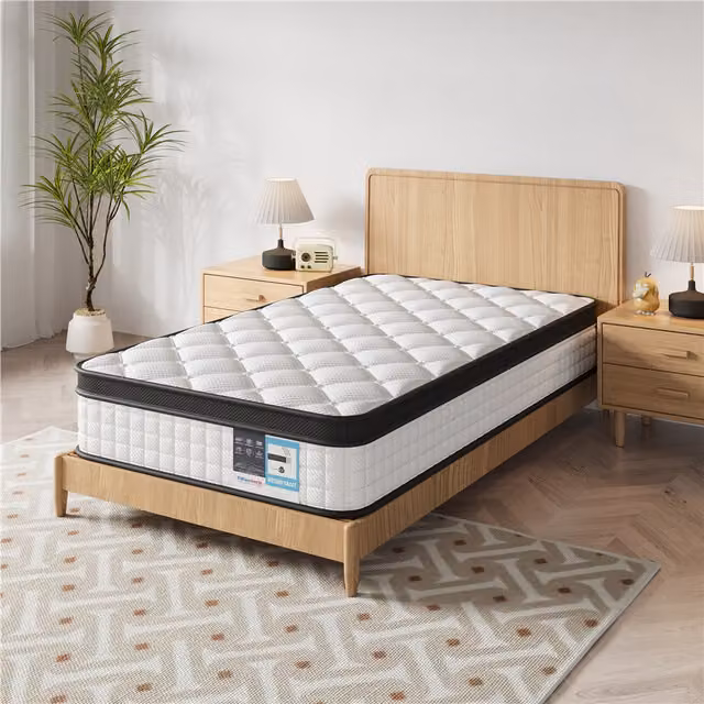 Yaheetech White Hybrid Memory Foam Mattress with Knit Fabric, W/D/H: 90 x 200 cm